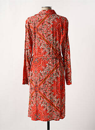 Robe mi-longue imprimé fantaisie manches longues rouge LA FEE MARABOUTEE femme