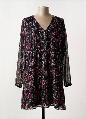 Robe courte manches longues manches longues noir LE TEMPS DES CERISES femme