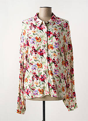 Chemisier imprimé fleurs manches longues blanc FREEMAN T.PORTER femme