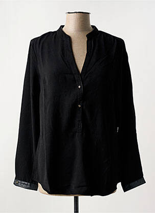 Chemisier coupe droite manches longues noir CHARLISE femme