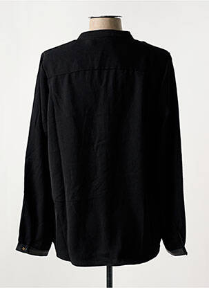 Chemisier coupe droite manches longues noir CHARLISE femme