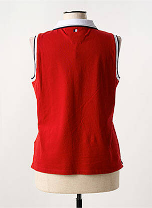 Polo stretch sans manche rouge DELAHAYE femme