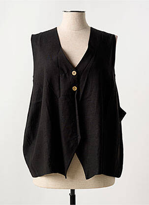 Veste casual coupe droite noir COULEURS DU TEMPS femme
