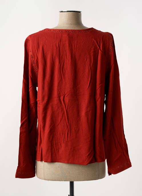 Blouse tissage popeline manches longues rouge LA P'TITE ETOILE femme