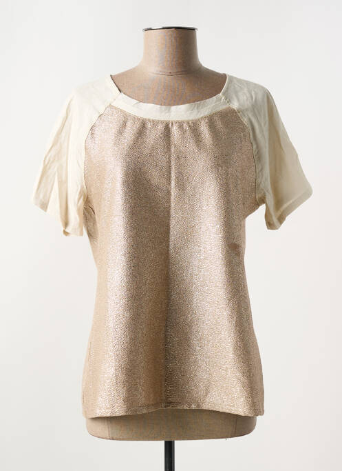Top stretch manches courtes beige SEE U SOON femme