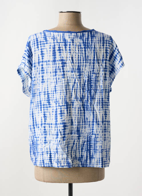 Top imprimé fantaisie manches courtes bleu LA FEE MARABOUTEE femme