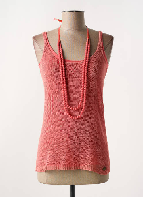 Top coupe cintrée sans manche rose SALT & PEPPER femme