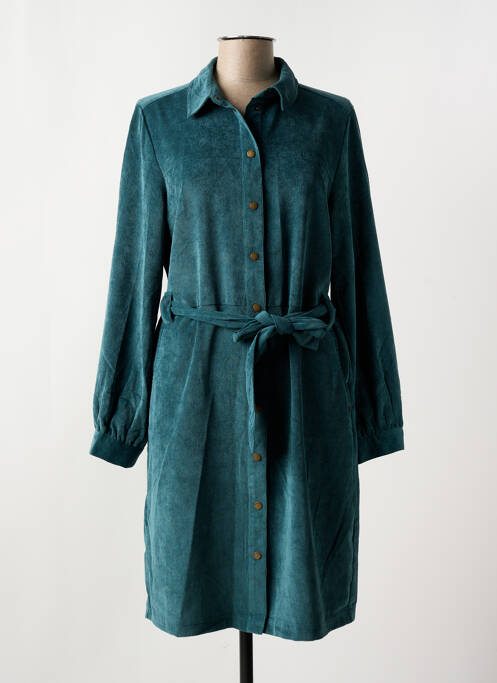 Robe mi-longue manches longues manches longues vert GARCIA femme