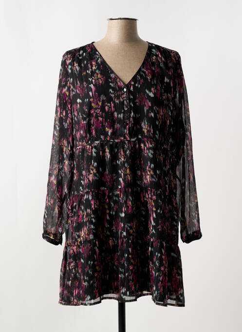 Robe courte manches longues manches longues noir LE TEMPS DES CERISES femme