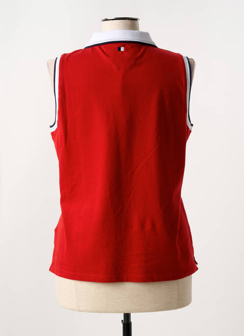 Polo stretch sans manche rouge DELAHAYE femme
