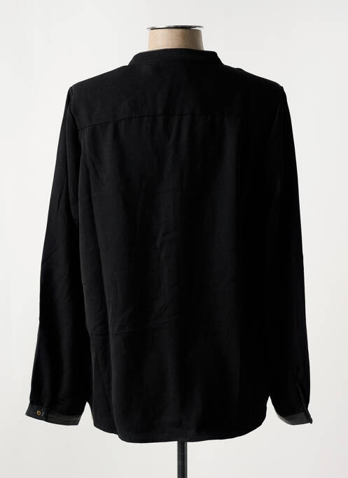 Chemisier coupe droite manches longues noir CHARLISE femme