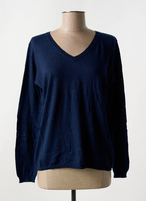 Pull col v manches longues bleu SEE U SOON femme