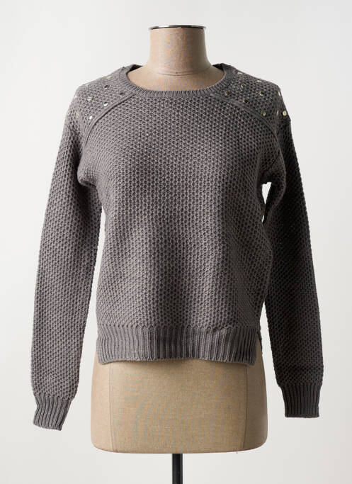 Pull coupe cintrée manches longues gris BEST MOUNTAIN femme