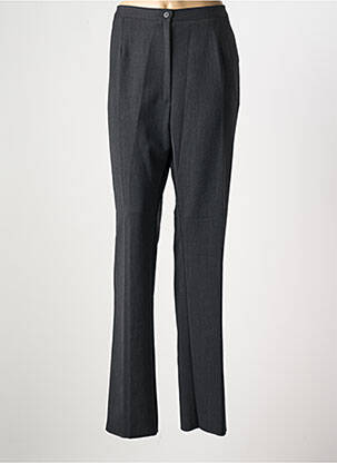 Pantalon droit fermeture zippée sous rabat boutonné gris GEVANA femme
