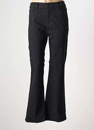 Pantalon flare fermeture zippée sous rabat boutonné noir BS JEANS femme