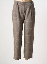 Pantalon 7/8 taille haute taille haute marron MOLLY BRACKEN femme