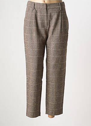 Pantalon 7/8 taille haute taille haute marron MOLLY BRACKEN femme