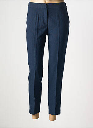 Pantalon 7/8 fermeture zippée sous rabat avec crochet bleu Y'COO femme