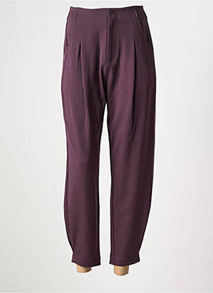 Pantalon 7/8 fermeture zippée sous rabat avec crochet violet DESIGUAL femme