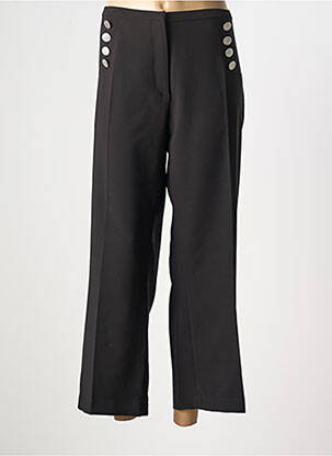 Pantalon droit fermeture zippée sous rabat avec crochet noir SIGNE NATURE femme
