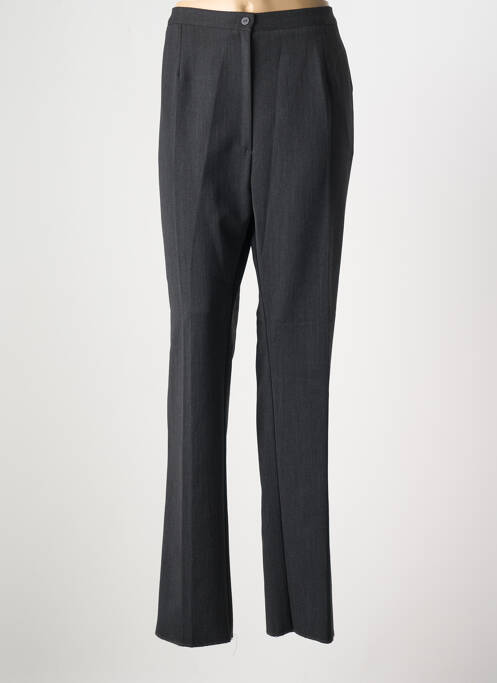 Pantalon droit fermeture zippée sous rabat boutonné gris GEVANA femme