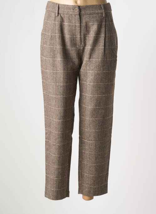 Pantalon 7/8 taille haute taille haute marron MOLLY BRACKEN femme