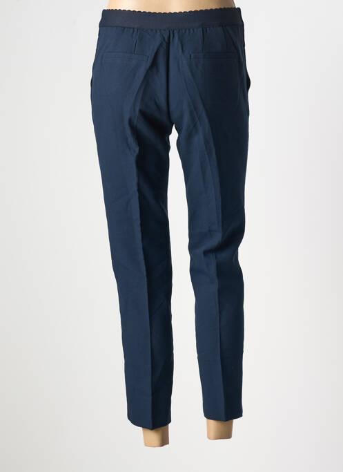 Pantalon 7/8 fermeture zippée sous rabat avec crochet bleu Y'COO femme