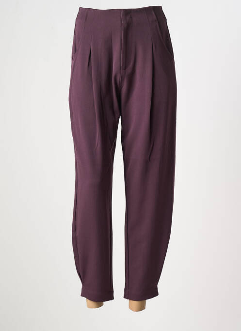 Pantalon 7/8 fermeture zippée sous rabat avec crochet violet DESIGUAL femme