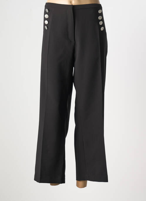 Pantalon droit fermeture zippée sous rabat avec crochet noir SIGNE NATURE femme