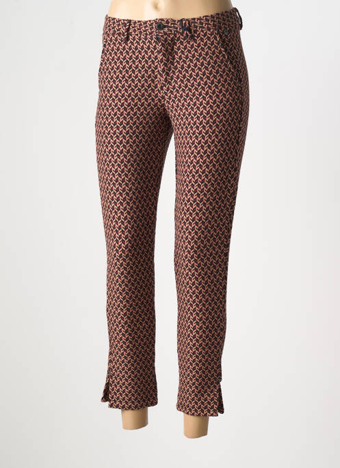Pantalon 7/8 fermeture zippée sous rabat boutonné rouge FREEMAN T.PORTER femme