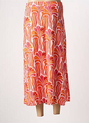 Jupe longue imprimé fantaisie orange SIGNE NATURE femme