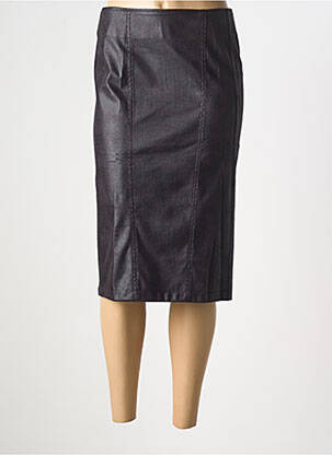 Jupe mi-longue coupe droite noir GRIFFON femme