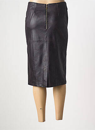 Jupe mi-longue coupe droite noir GRIFFON femme