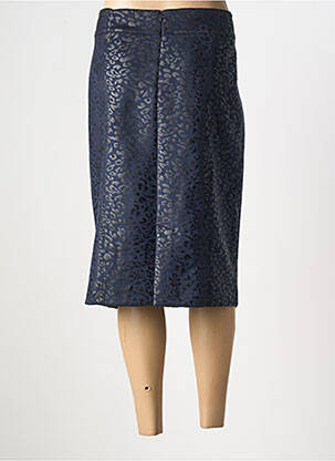 Jupe mi-longue coupe droite bleu GEVANA femme
