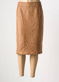 Jupe mi-longue coupe droite beige GEVANA femme