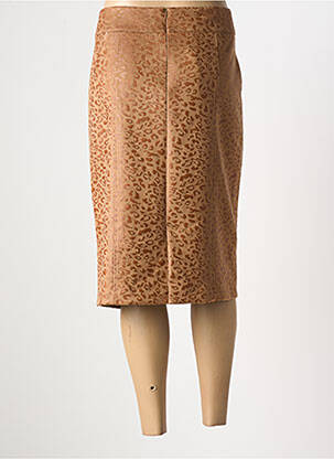 Jupe mi-longue coupe droite beige GEVANA femme