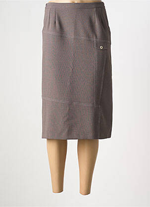 Jupe mi-longue coupe droite gris GEVANA femme