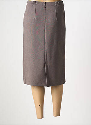 Jupe mi-longue coupe droite gris GEVANA femme