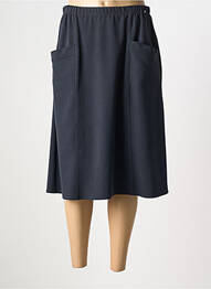 Jupe mi-longue taille élastique bleu PLURIELLES femme