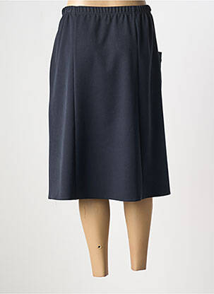Jupe mi-longue taille élastique bleu PLURIELLES femme