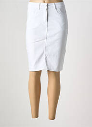 Jupe mi-longue coupe droite blanc GRIFFON femme