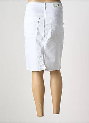 Jupe mi-longue coupe droite blanc GRIFFON femme