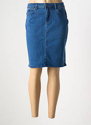 Jupe mi-longue coupe droite bleu JENSEN femme