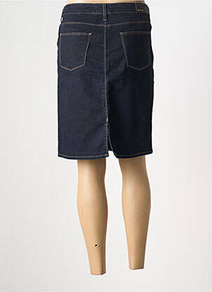 Jupe mi-longue coupe droite bleu KANOPE femme