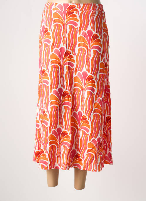 Jupe longue imprimé fantaisie orange SIGNE NATURE femme