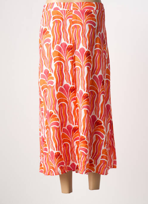 Jupe longue imprimé fantaisie orange SIGNE NATURE femme