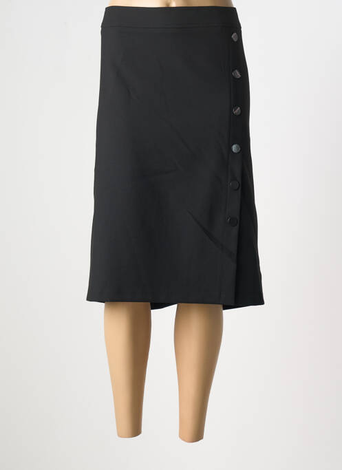 Jupe mi-longue coupe droite noir GRIFFON femme