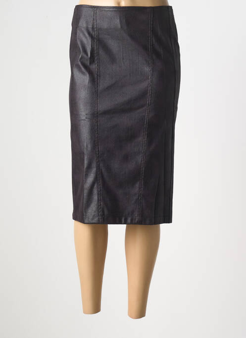 Jupe mi-longue coupe droite noir GRIFFON femme