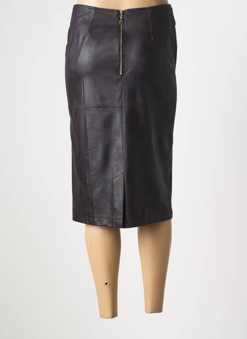 Jupe mi-longue coupe droite noir GRIFFON femme