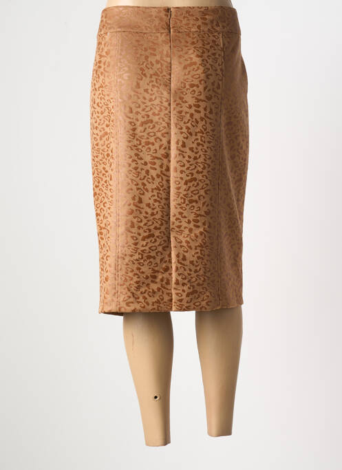 Jupe mi-longue coupe droite beige GEVANA femme